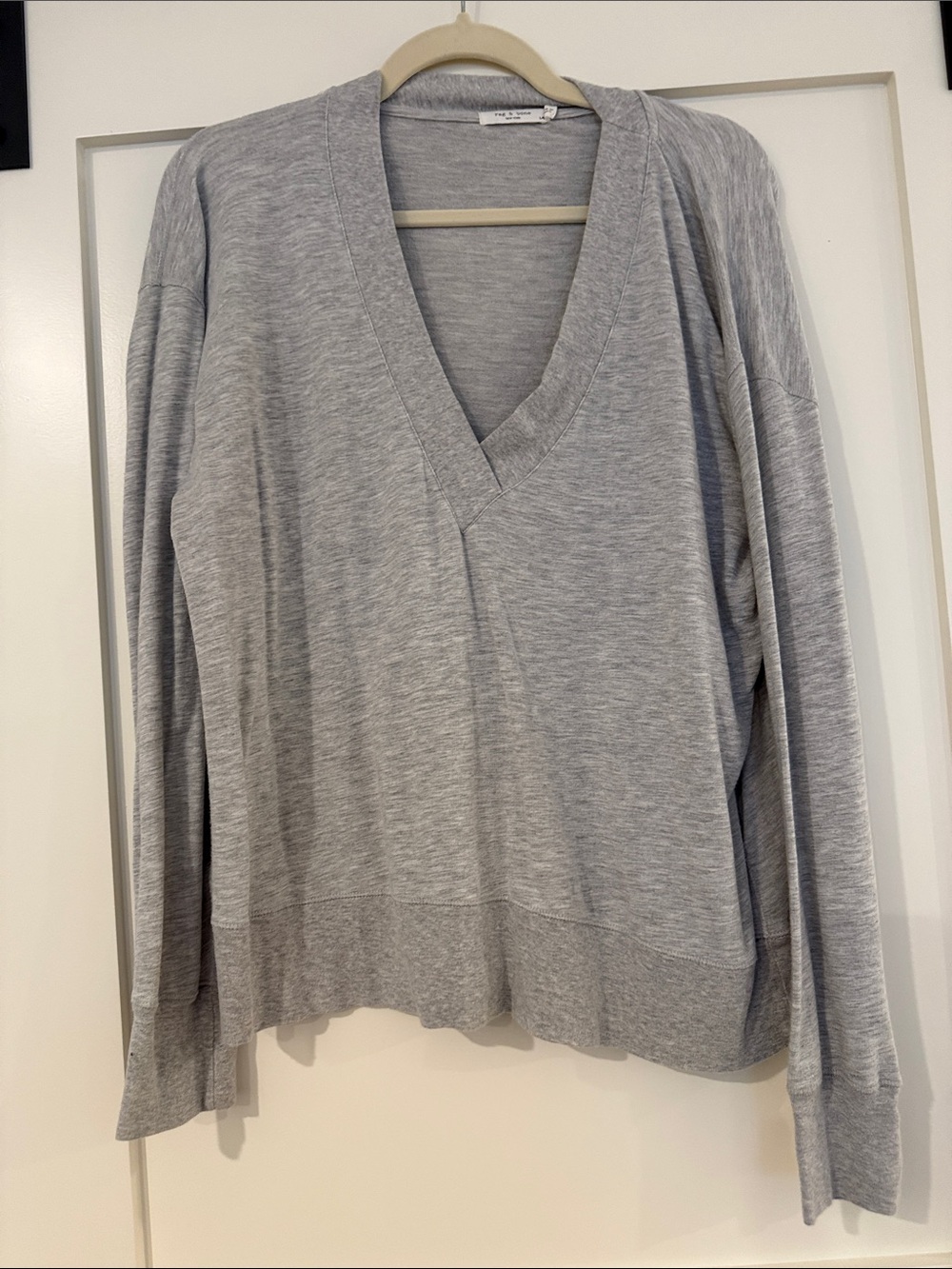 rag & bone Light Heather Gray V-Neck